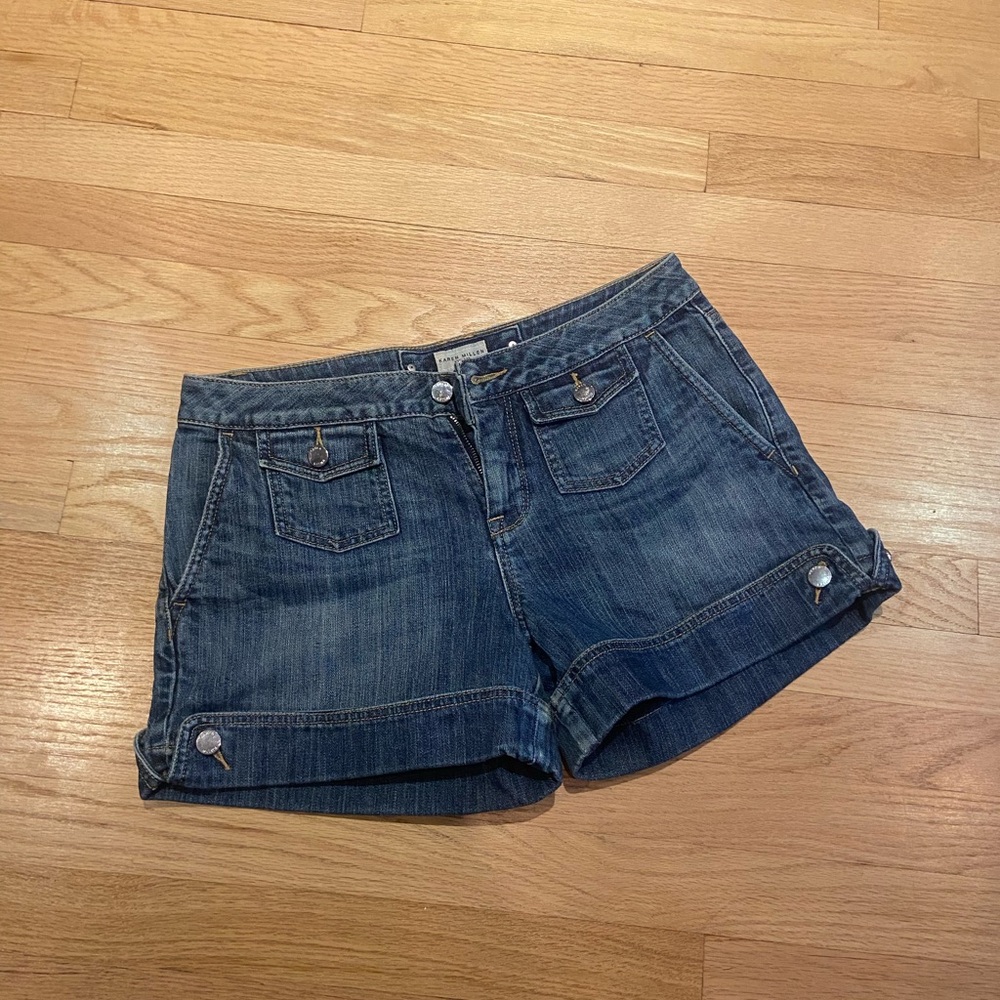 KAREN MILLEN Jeans Shorts 8 16” Mini UK Designer NEW NWOT